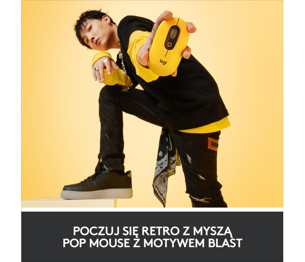 LOGITECH Bezprzewodowa POP MOUSE Black & Yellow - 716625 - zdjęcie 5